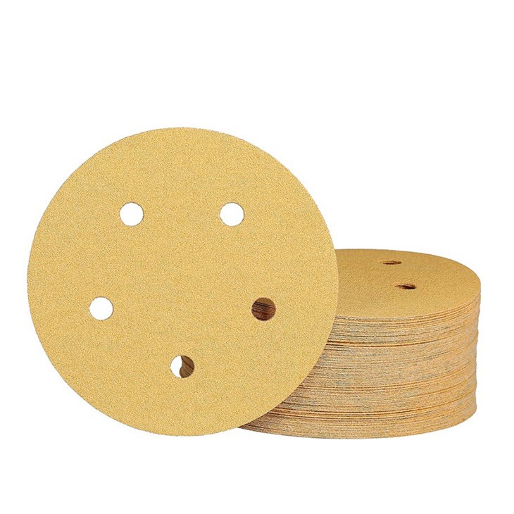 5holes sandpaper gold sanding disc