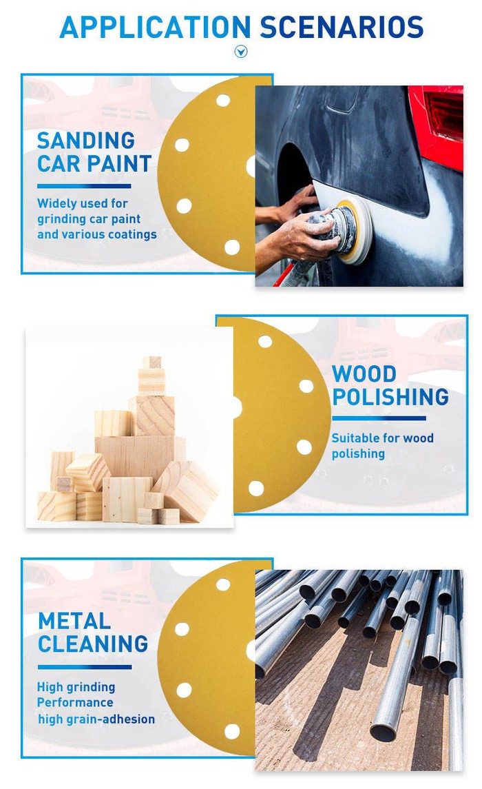 9hole velcro sandpaper gold disc 9hole velcro sandpaper gold disc